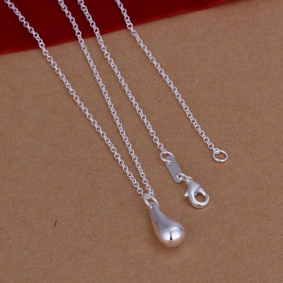 Silver Water Drop Necklace - Picture 3 of 3